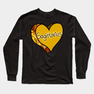 Sagittarius Yellow Topaz Love Heart Long Sleeve T-Shirt